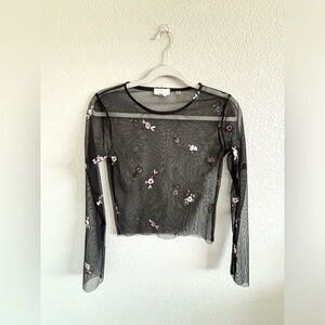 Ivy & Main floral mesh top